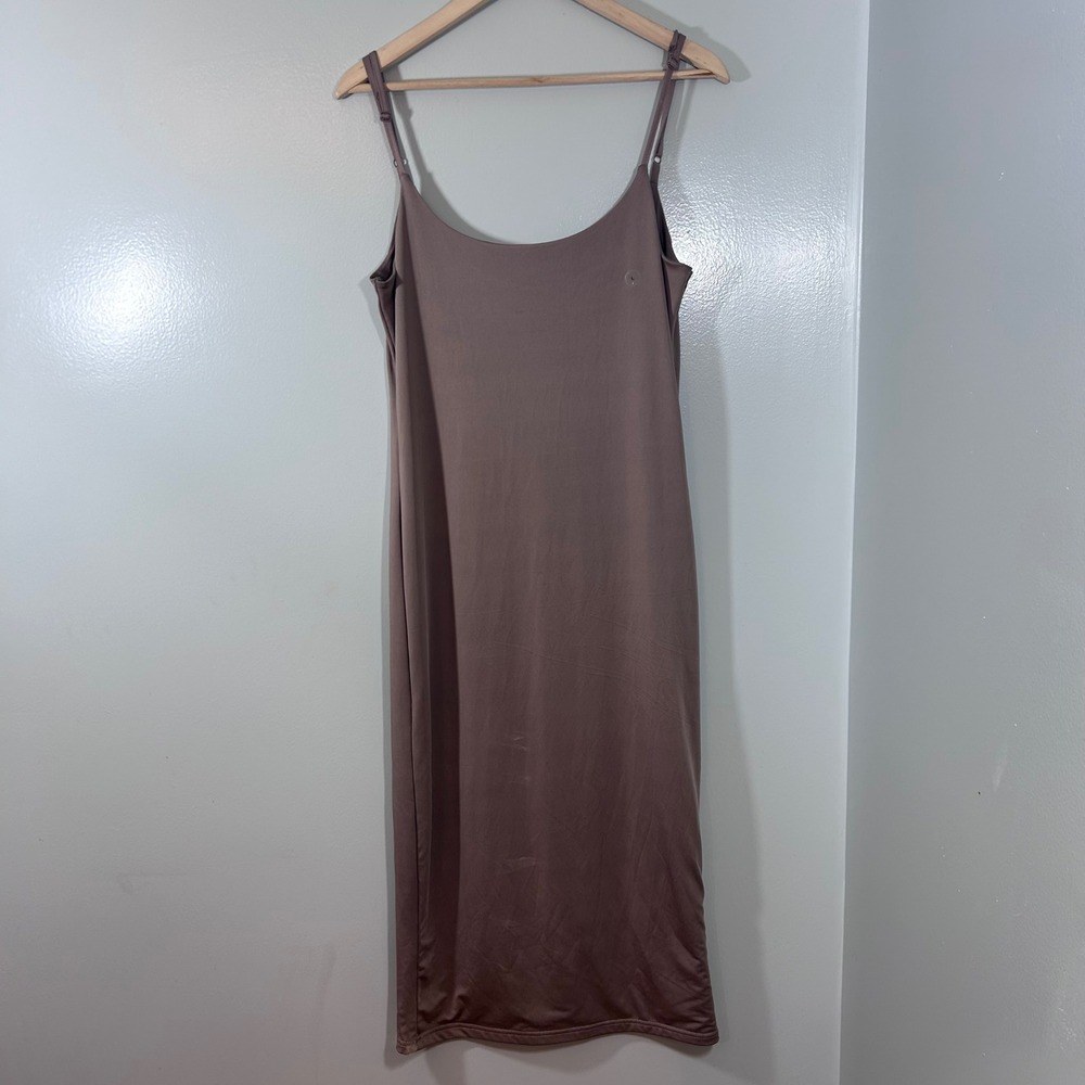 Aeropostale Womens Taupe Brown Midi Slip Dress Adjustable Straps NWT